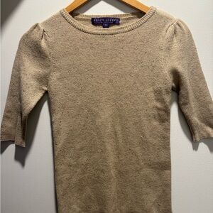 Ralph Lauren Purple Label Tan Knit Top